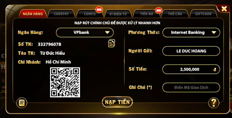 Có nhiều hình thức nạp tiền HitClub để anh em game thủ lựa chọn